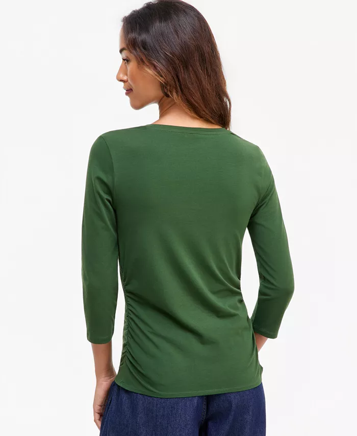 Women's V-Neck 3/4-Sleeve Knit Top - thumbnail 3