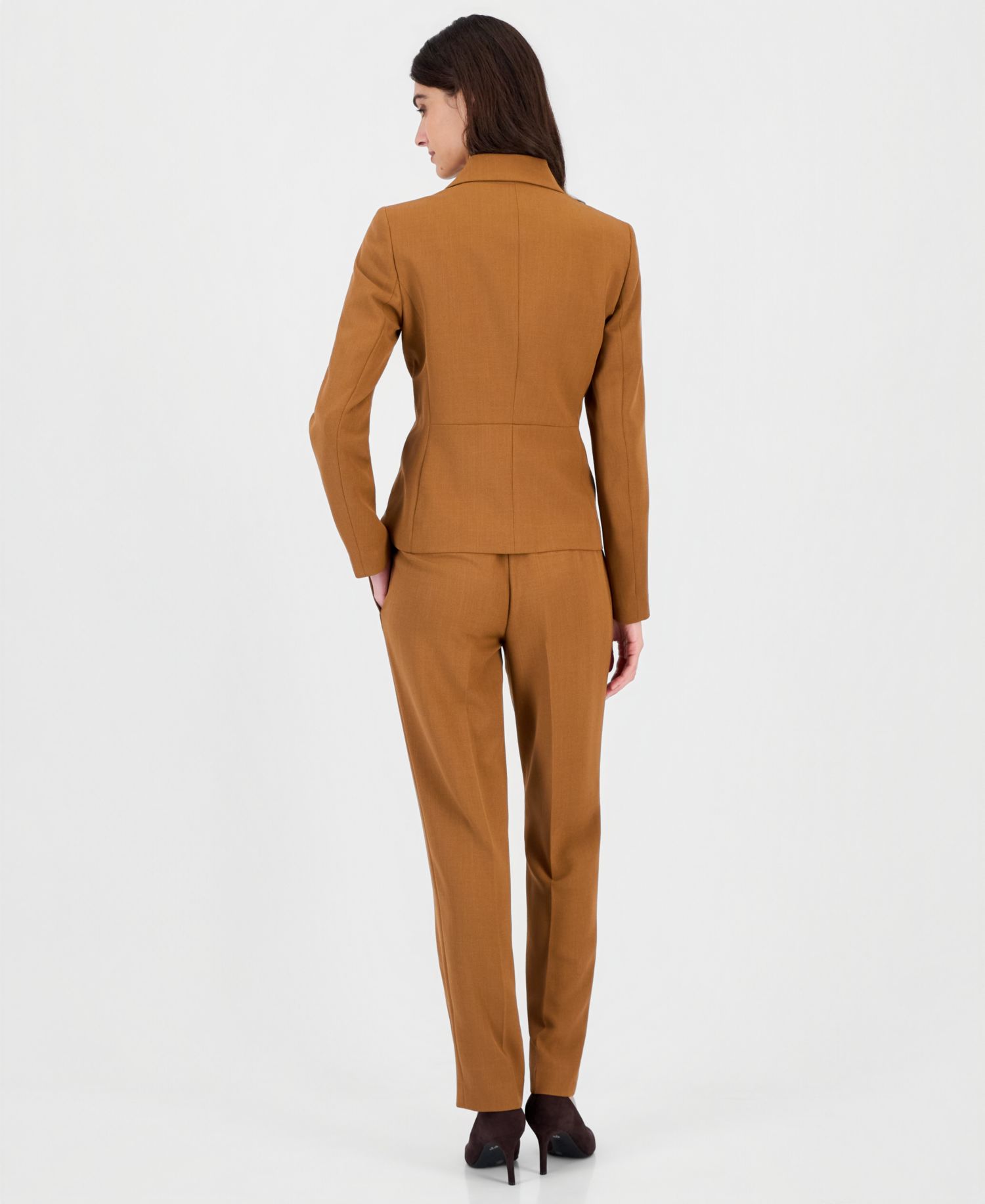 Women's Ava Mid-Rise Straight-Leg Stretch Crepe Pants