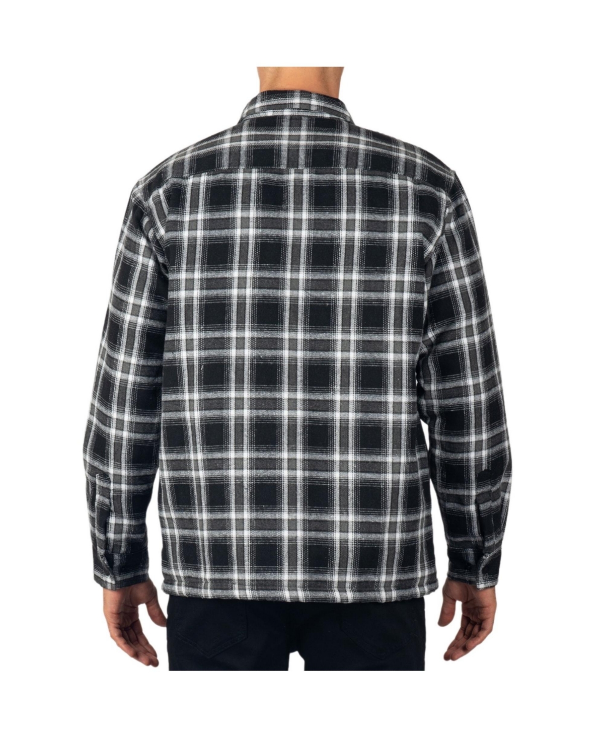 Alpine Swiss Men's Henry Quilted Flannel Shirt Heavyweight Warm Plaid Snap Front Shacket Overshirt