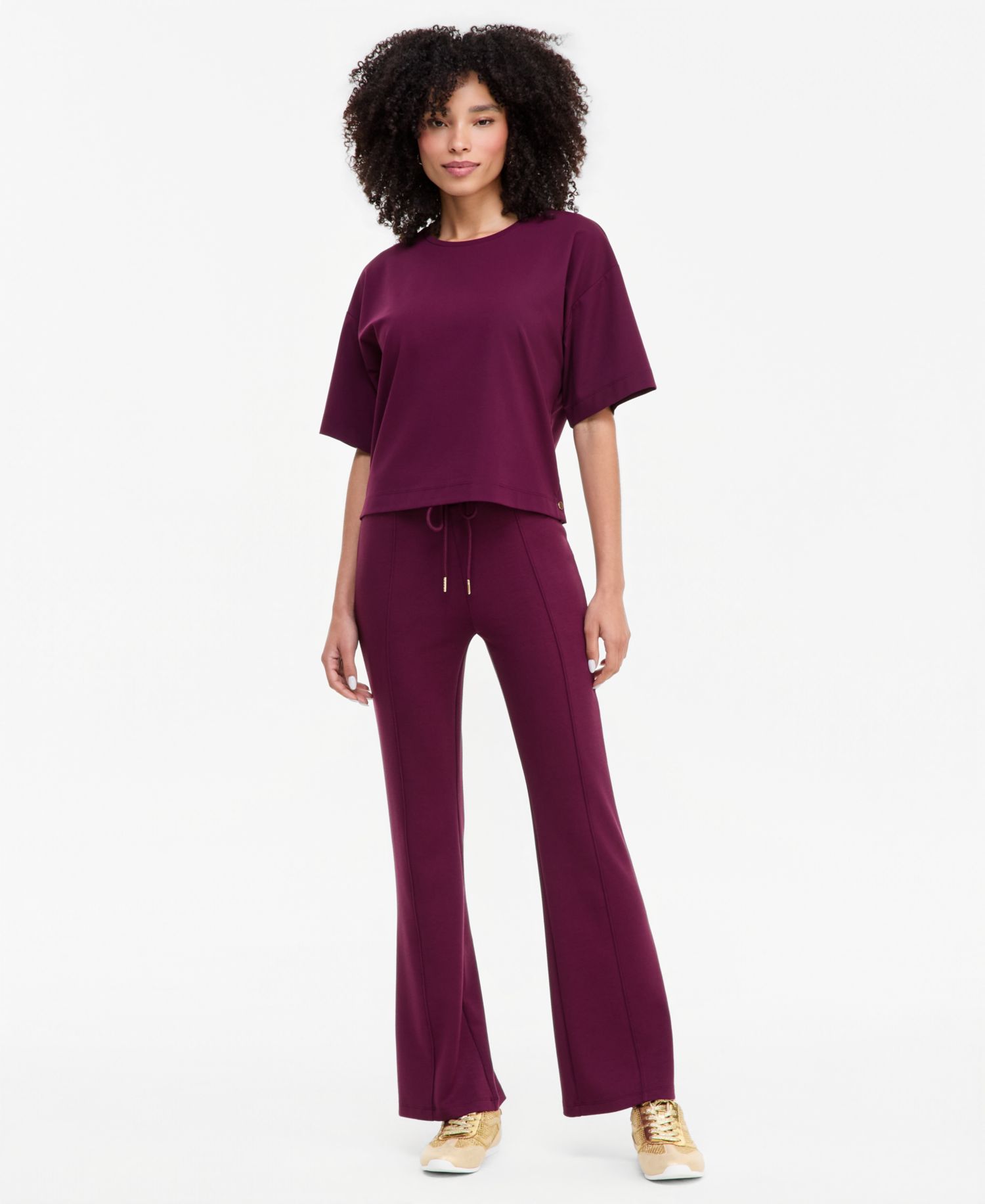 Women's Short-Sleeve Side-Snap Lounge Top
