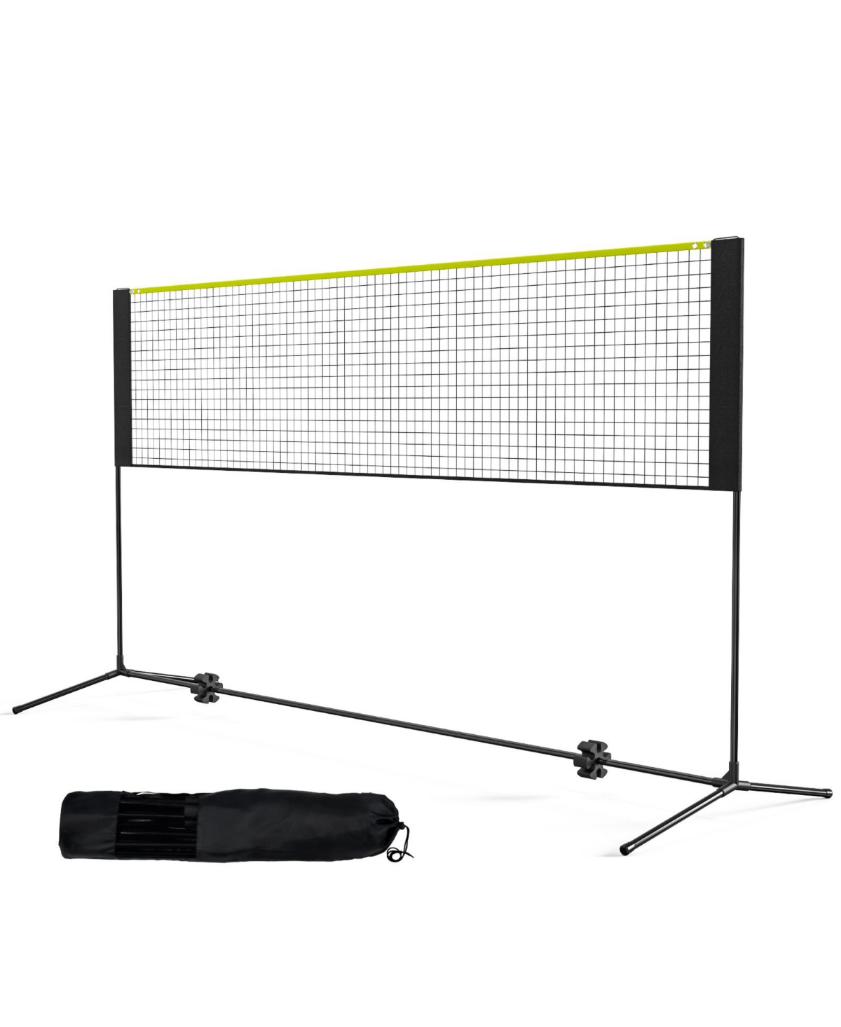 Sugift Foldable Height Adjustable Multi-Sport Net Set with Poles Stand and Carry Bag - Black