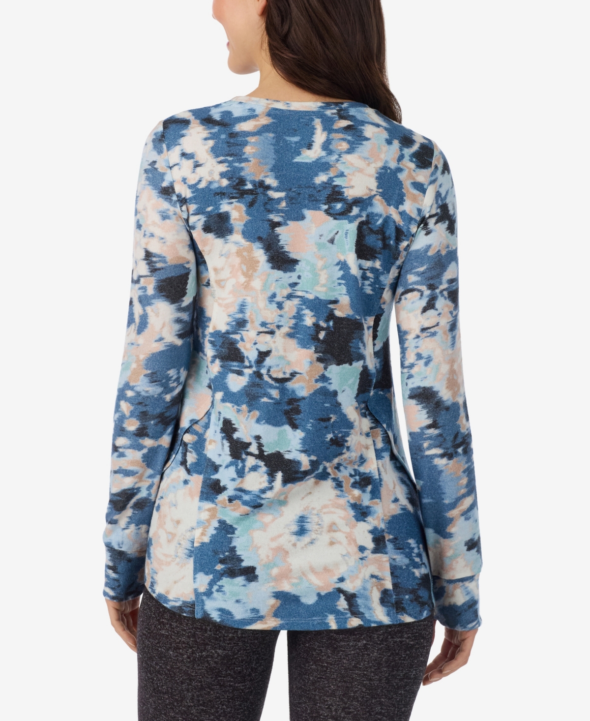 Cuddl Duds Women's SoftKnit Crewneck Sweater-Knit Long-Sleeve Top