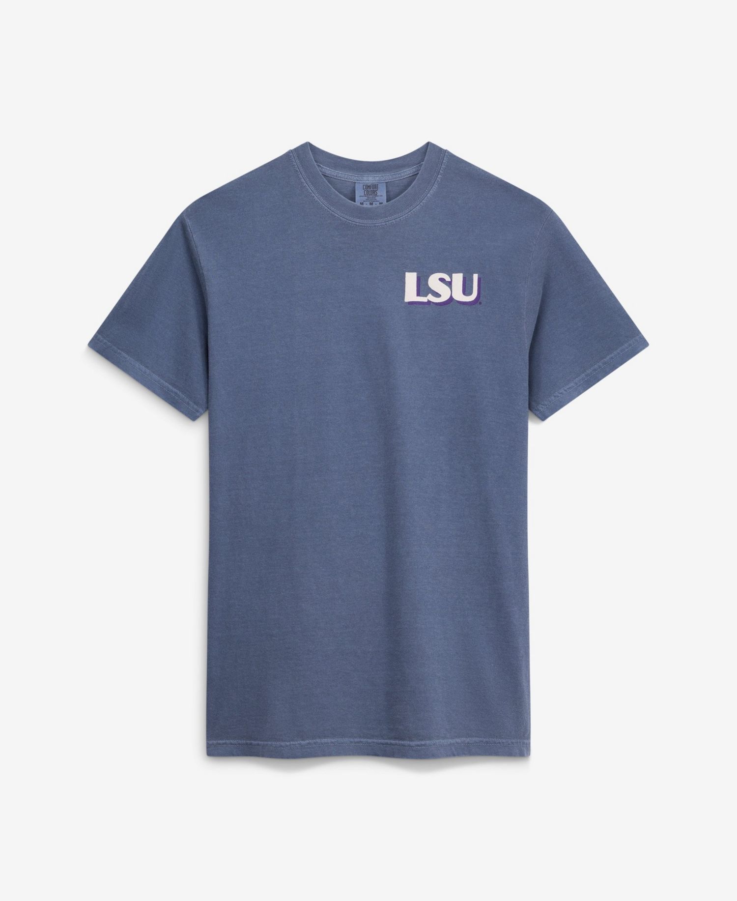 Men's Navy LSU Tigers Comfort Colors Team Statue T-Shirt