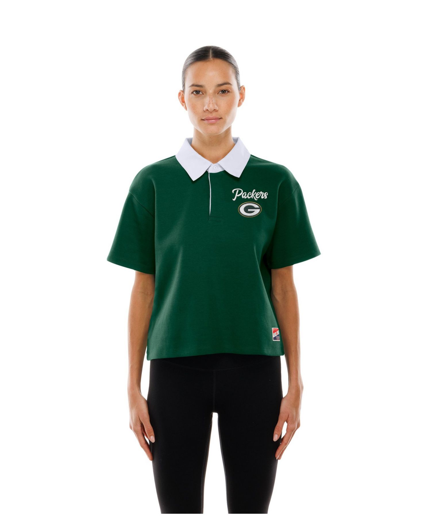 Women's Green Bay Packers Cropped Boxy Polo
