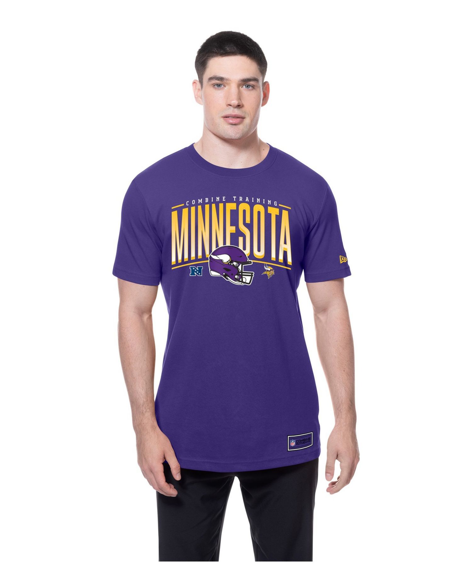 Men's Purple Minnesota Vikings Combine Authentic Training Throwback T-Shirt