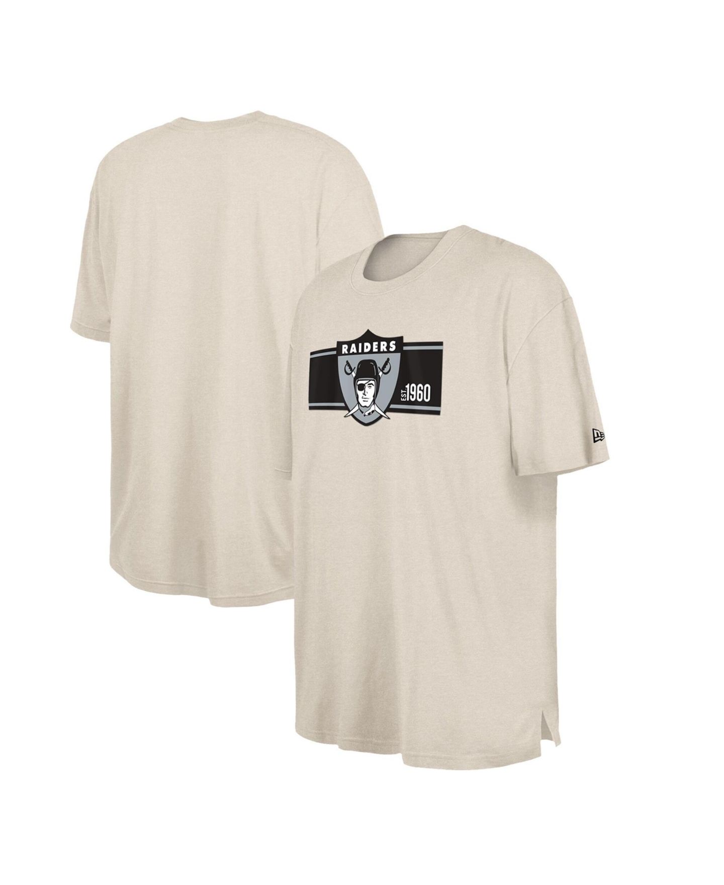 Мужская футболка New Era Cream Oakland Raiders Third Down Big & Tall Historic — фото 1