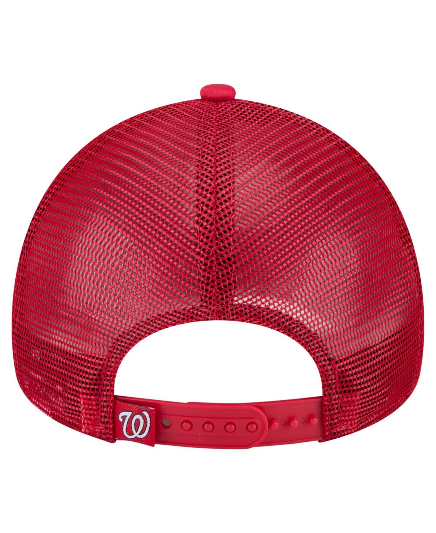 Men's Red Washington Nationals Distressed 9FORTY A-Frame Adjustable Trucker Hat