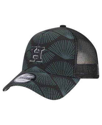 Men's Black Houston Astros 9FORTY A-Frame Trucker Adjustable Hat