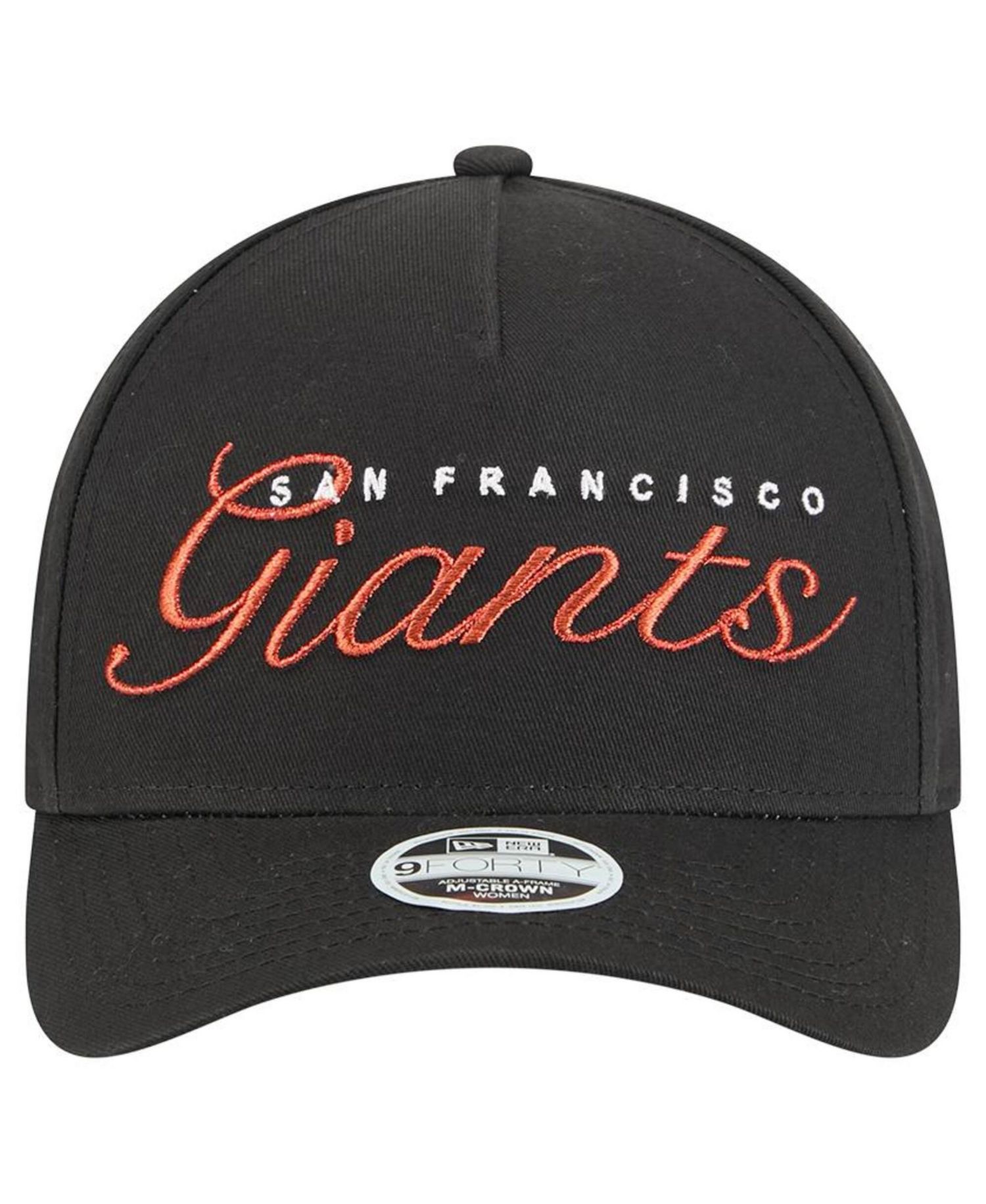 Women's Black San Francisco Giants Metallic A-Frame 9FORTY Adjustable Hat