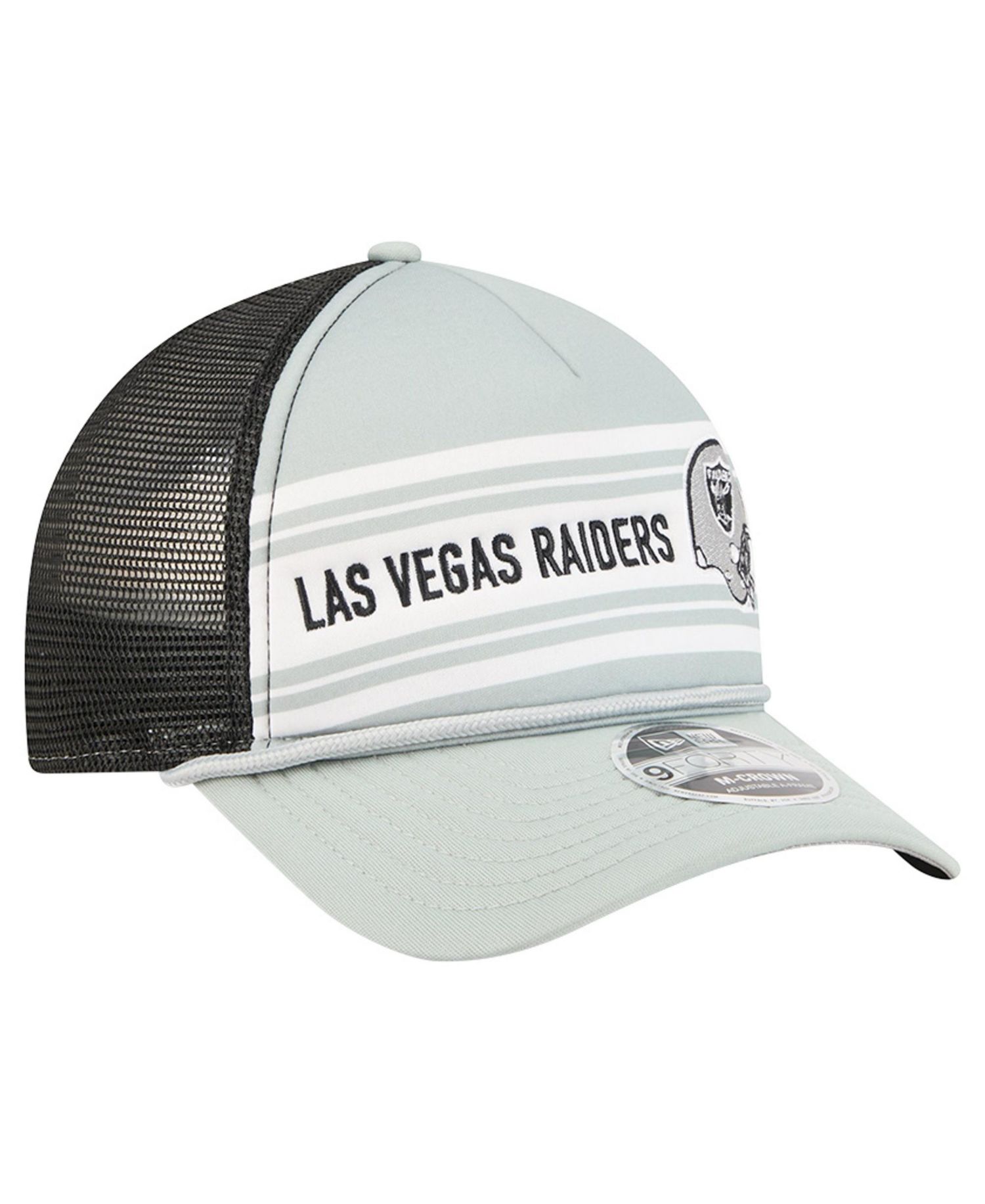 Men's Silver Las Vegas Raiders Linear A-Frame 9FORTY Adjustable Hat