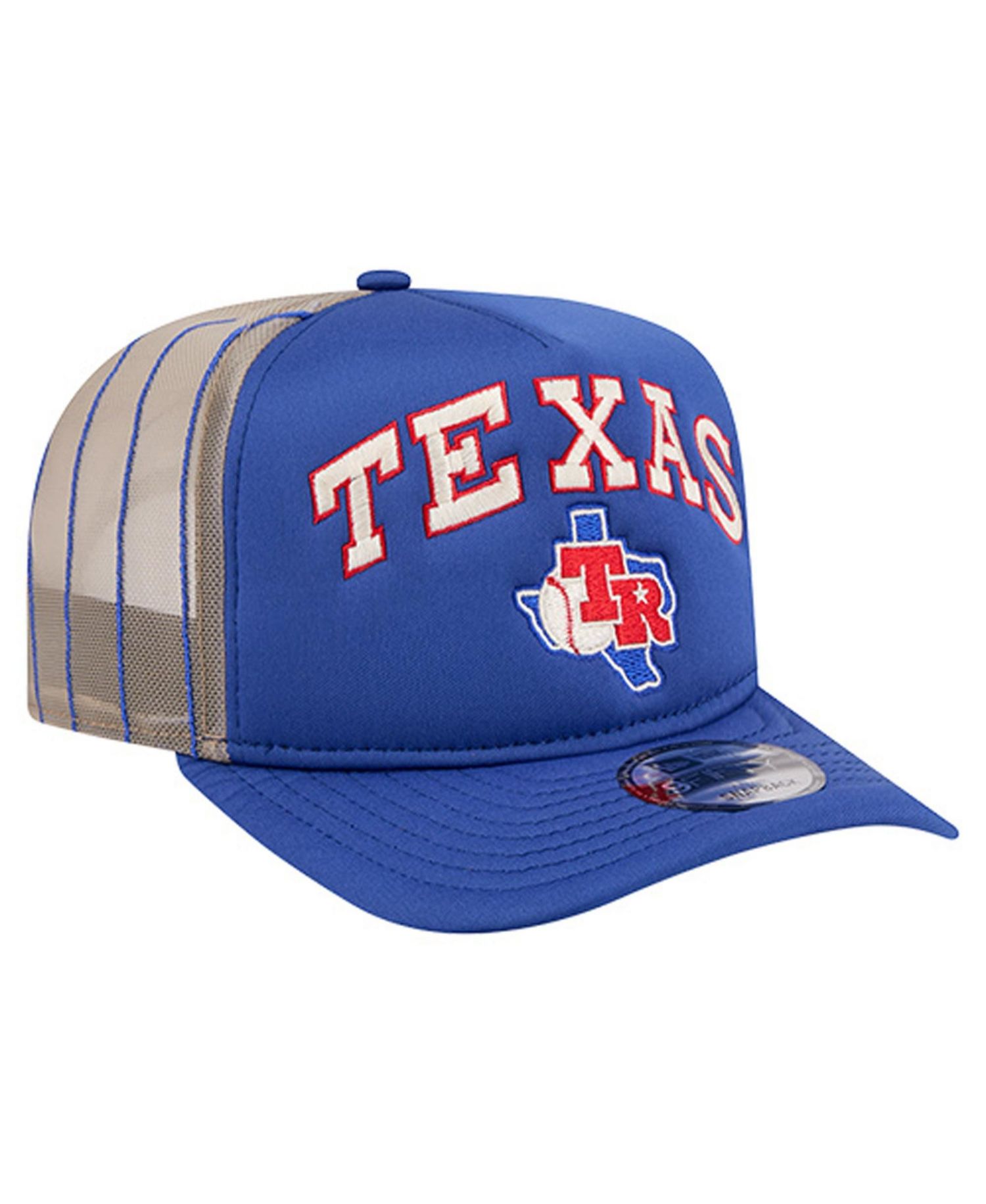 Men's Royal Texas Rangers Vintage Arched Foam Front 9FIFTY A-Frame Adjustable Trucker Hat