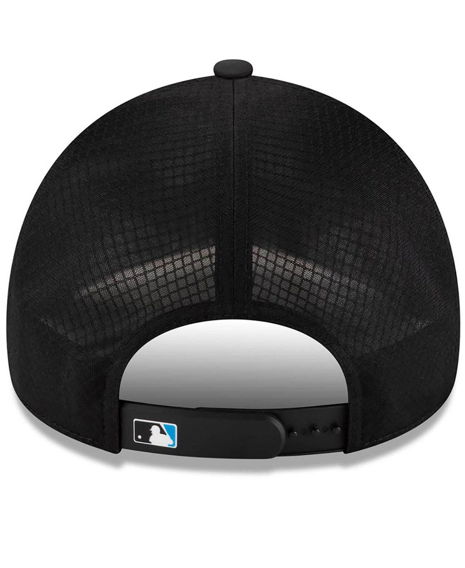 Men's Black Miami Marlins 2026 Batting Practice Apex 9FORTY Adjustable Trucker Hat