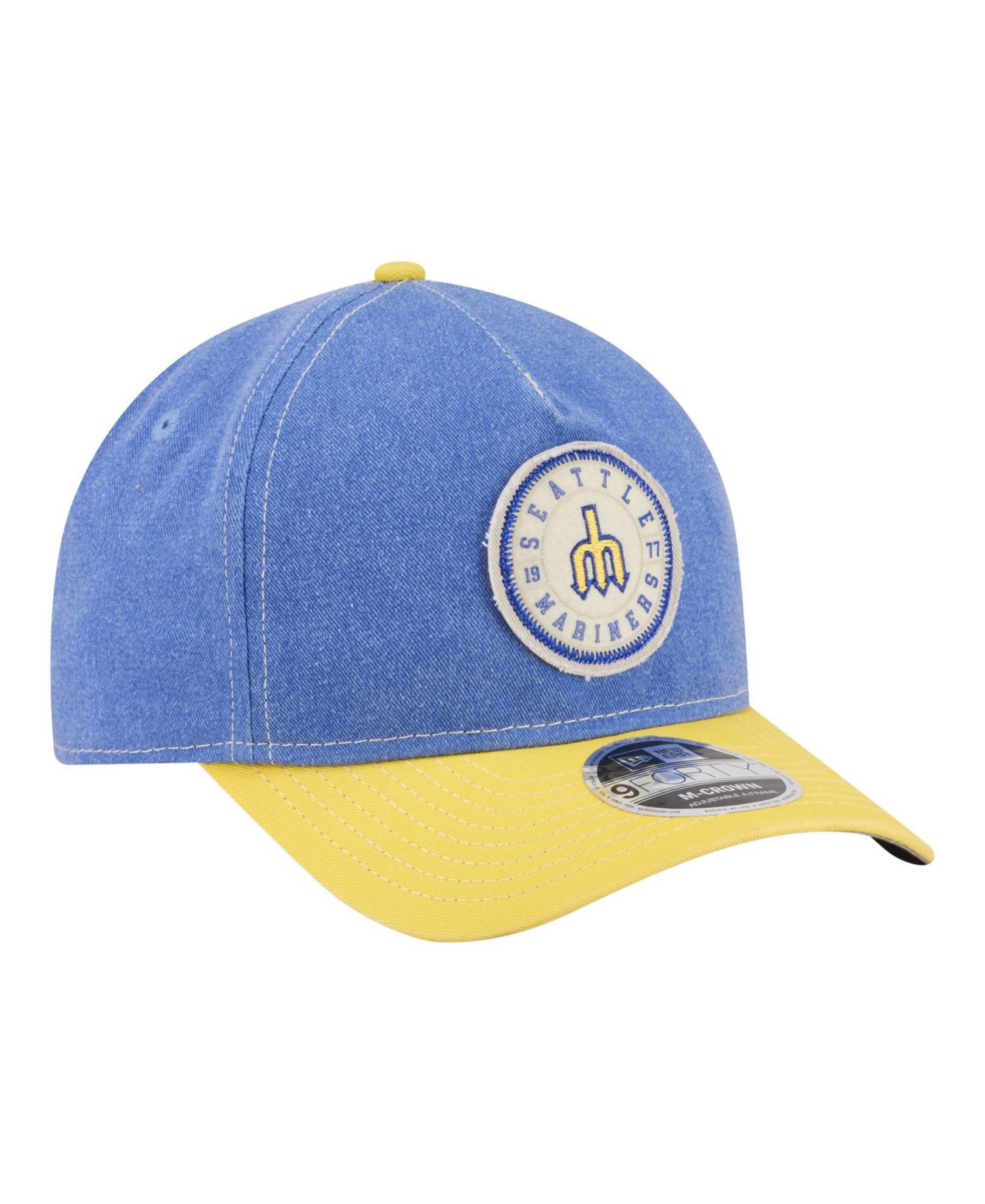 Men's Royal/Gold Seattle Mariners Felt M-Crown 9FORTY Adjustable Hat