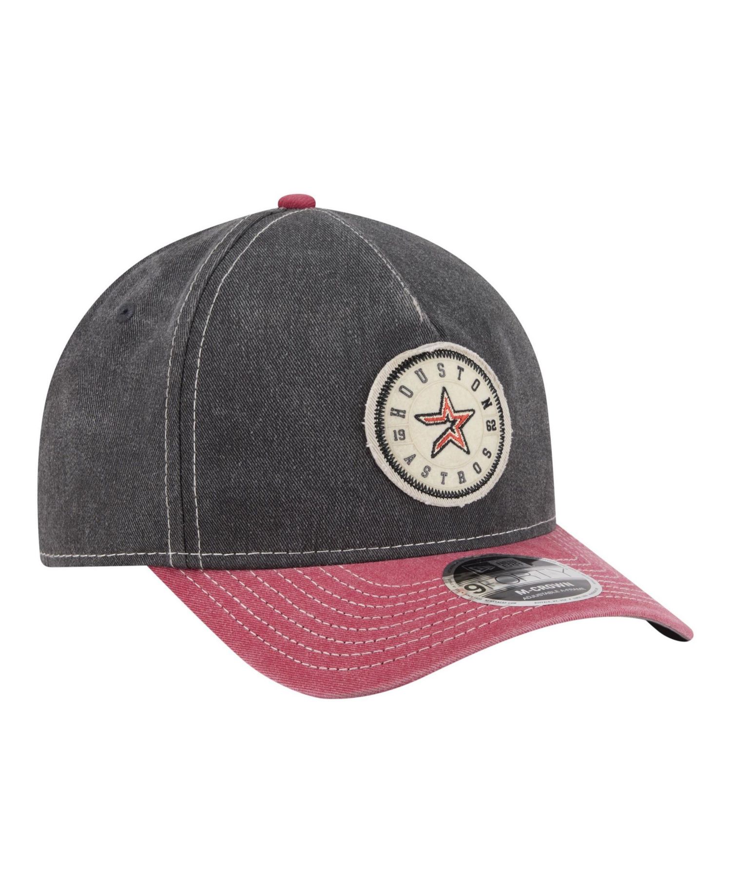 Men's Black/Red Houston Astros Felt M-Crown 9FORTY Adjustable Hat