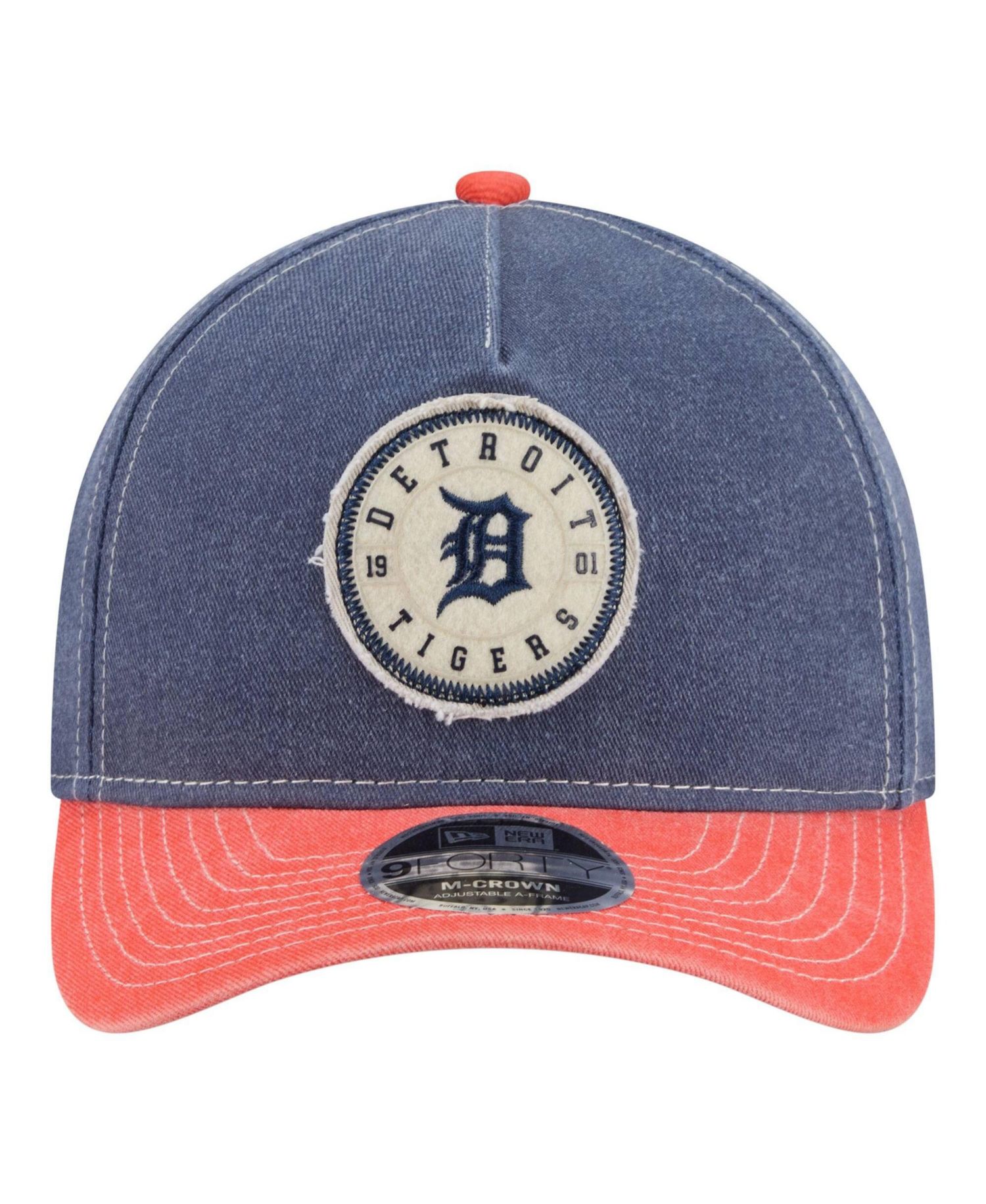 Men's Navy/Orange Detroit Tigers Felt M-Crown 9FORTY Adjustable Hat