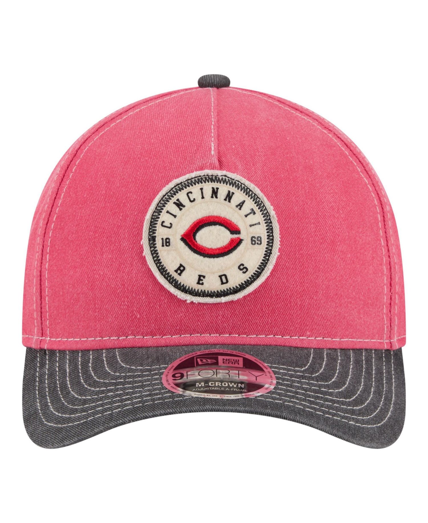 Men's Red/Black Cincinnati Reds Felt M-Crown 9FORTY Adjustable Hat