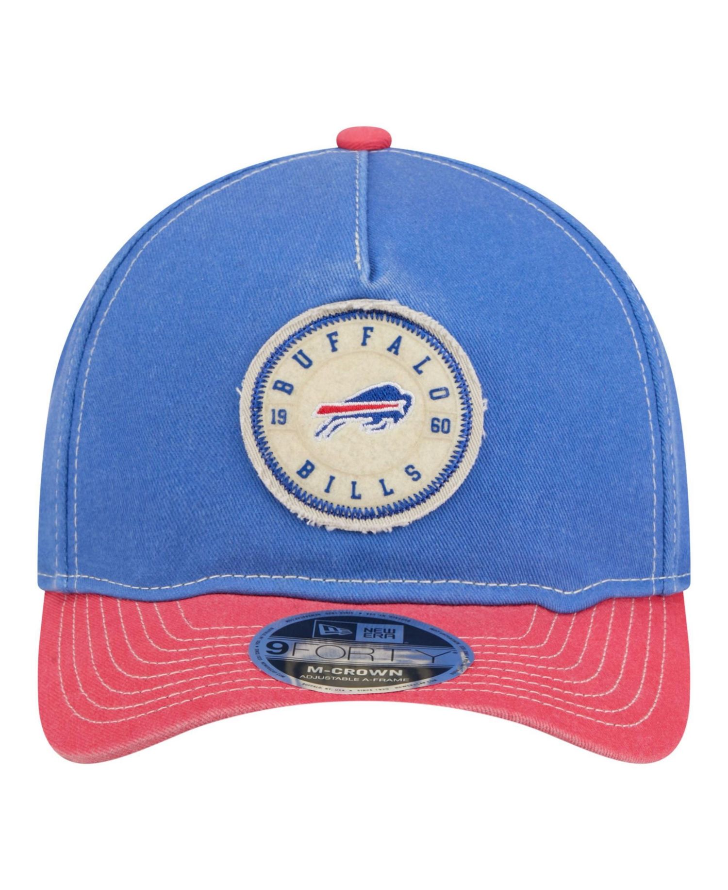 Men's Royal/Red Buffalo Bills 9FORTY Felt A-Frame Adjustable Hat