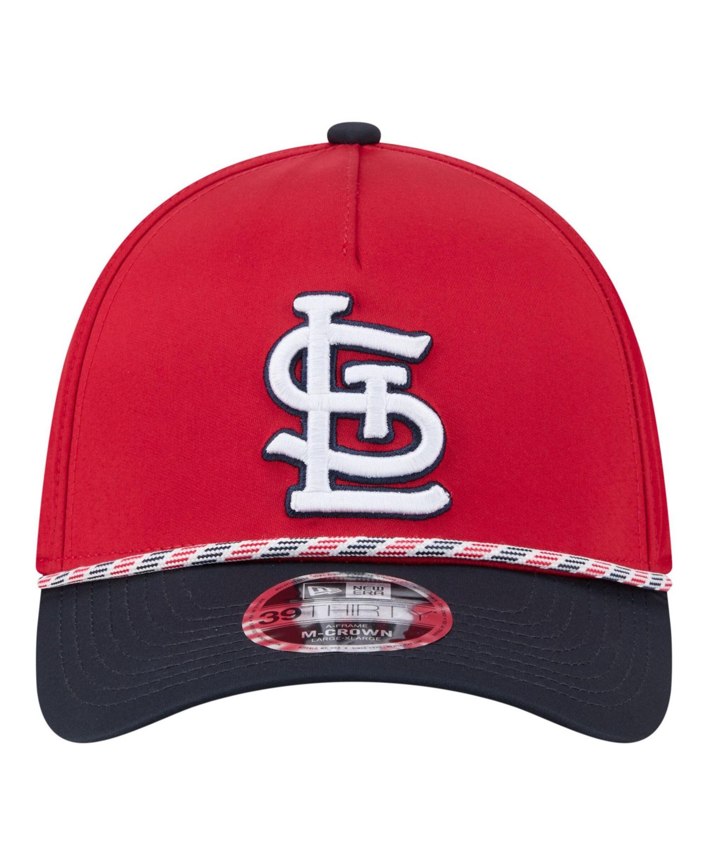 Мужская кепка New Era Red/Navy St. Louis Cardinals Rope M-Crown A-Frame 39THIRTY Flex Hat — фото 2