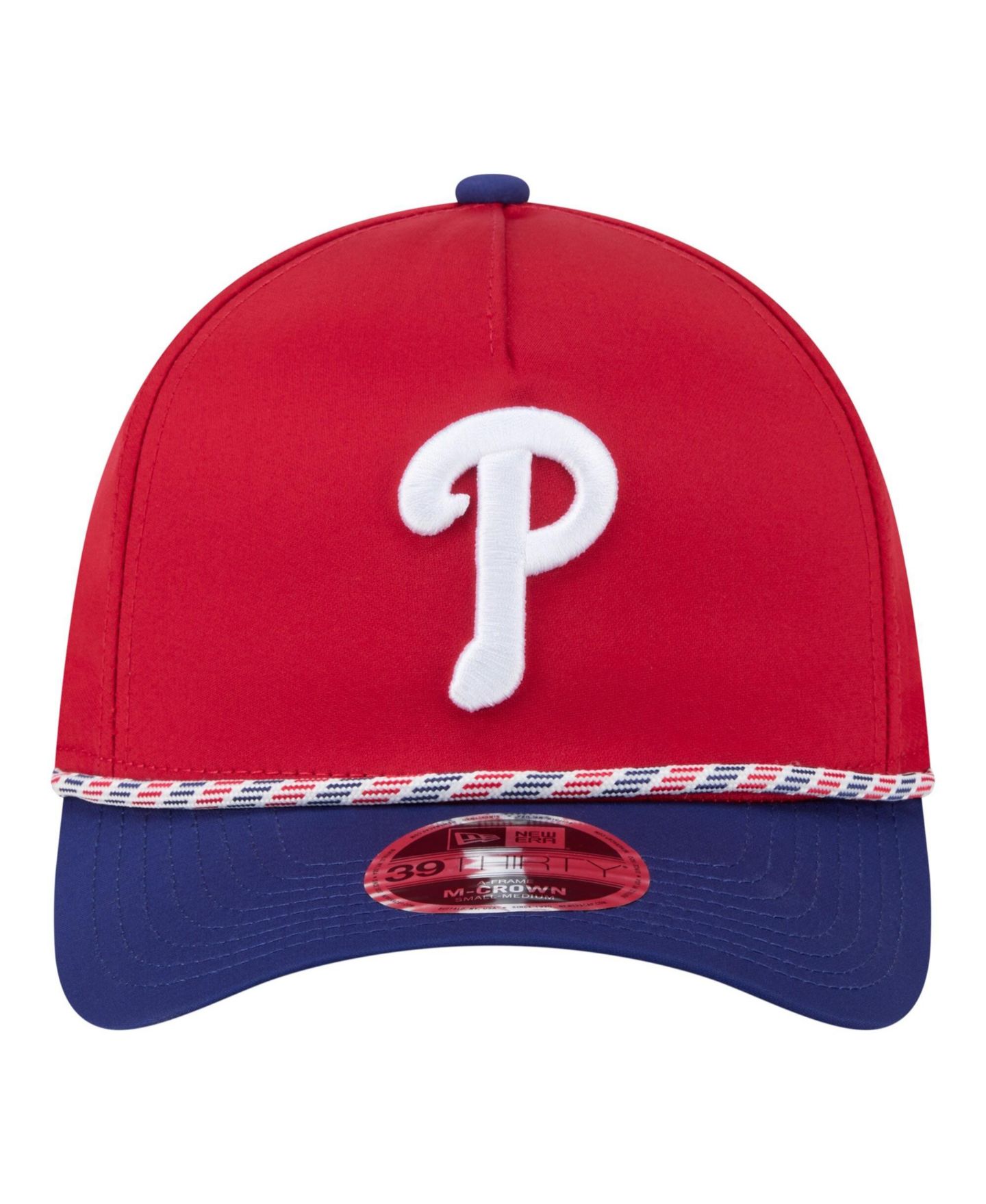 Мужская кепка New Era Red/Royal Philadelphia Phillies Rope M-Crown A-Frame 39THIRTY Flex Hat — фото 2