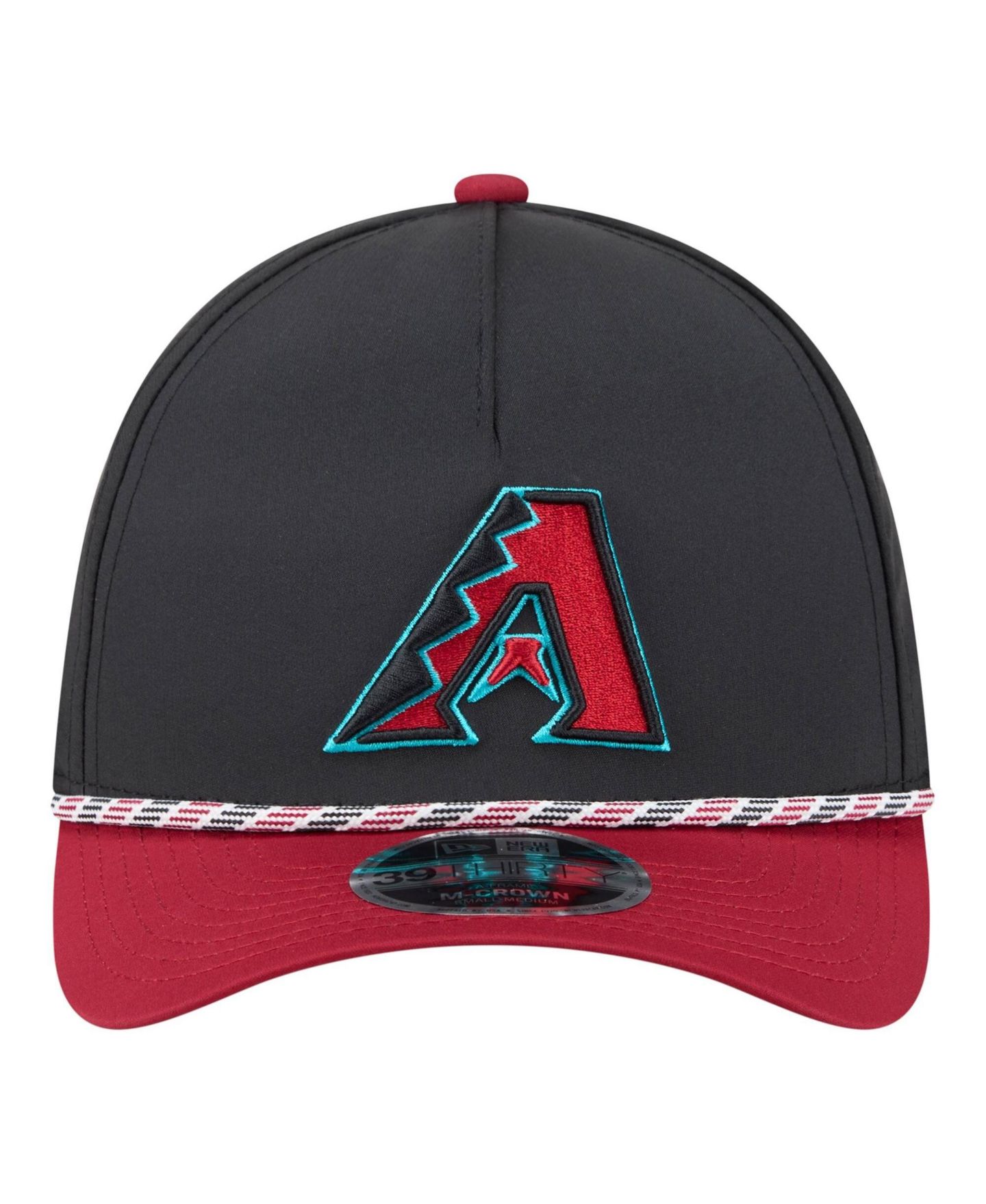 Мужская кепка New Era Black/Red Arizona Diamondbacks Rope M-Crown A-Frame 39THIRTY Flex Hat — фото 2