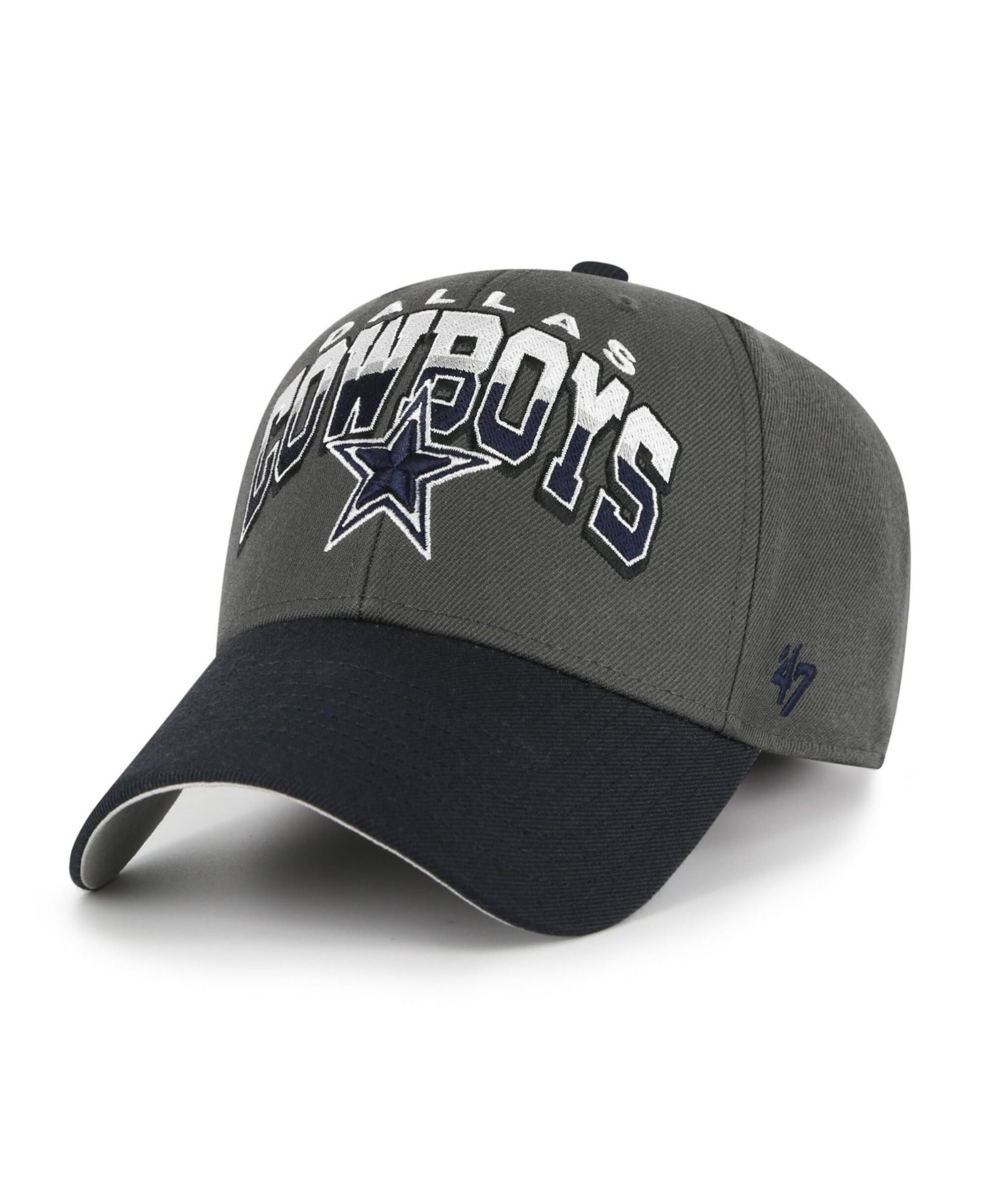 Men's Charcoal Dallas Cowboys Split Block MVP Adjustable Hat