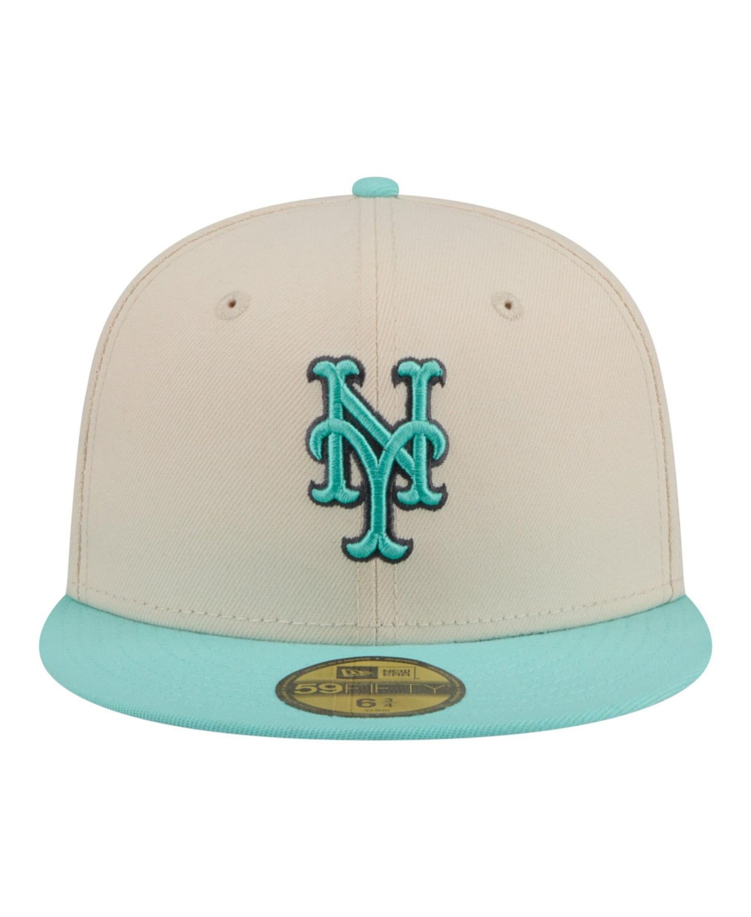 Men's Light Beige/Turquoise New York Mets Two-Tone Color Pack 59FIFTY Fitted Hat