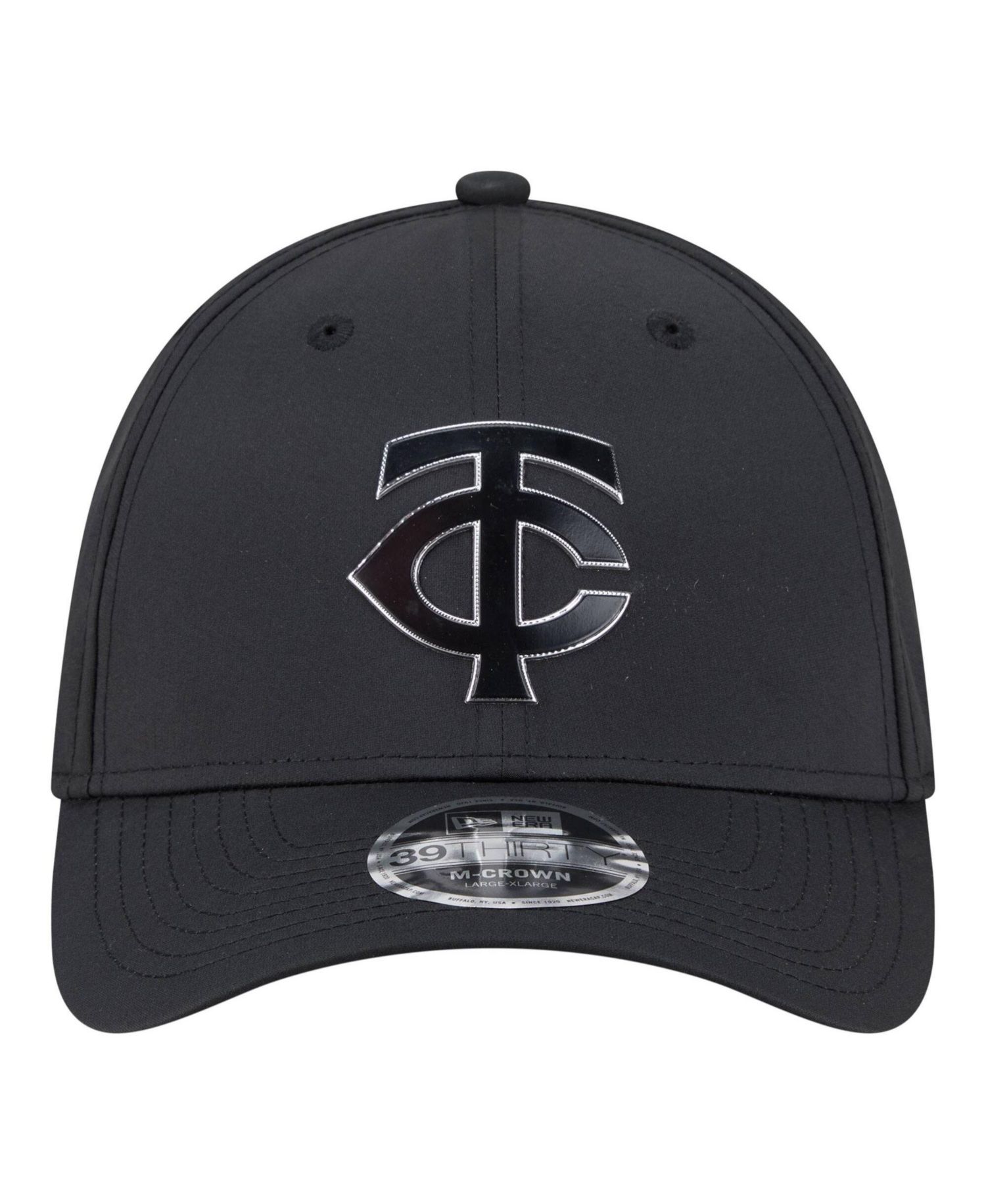 Men's Black Minnesota Twins Metallic 39THIRTY M-Crown Flex Hat