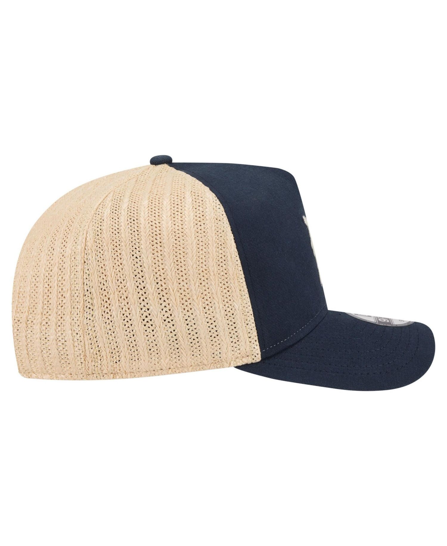 Men's Navy/Natural Detroit Tigers Grained 9FIFTY A-Frame Trucker Adjustable Hat