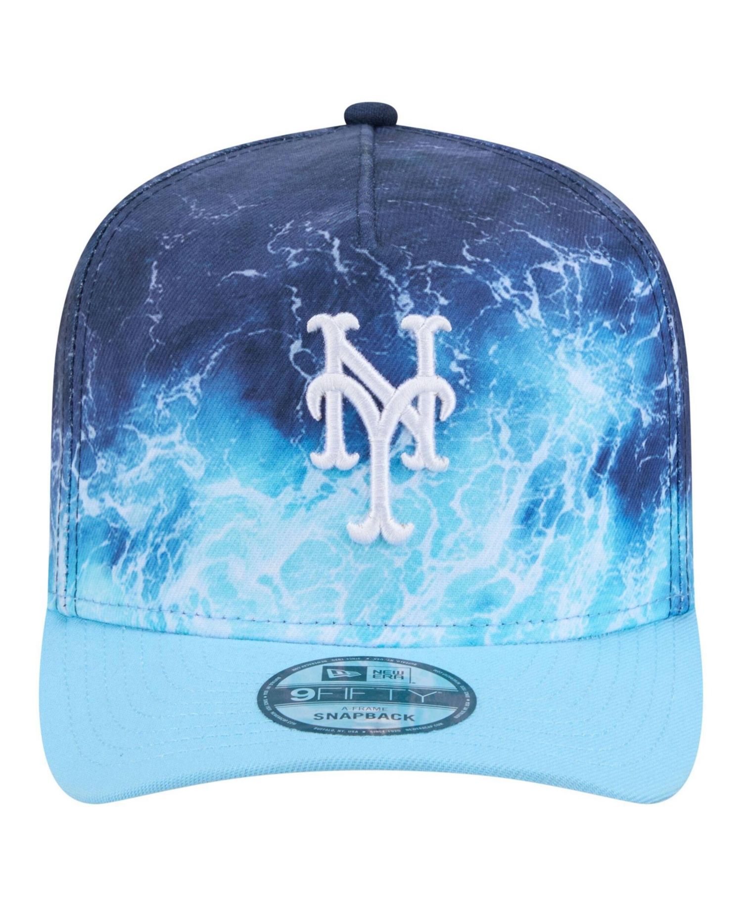 Men's Light Blue New York Mets Deep Water Pre-Curved 9FIFTY A-Frame Snapback Hat