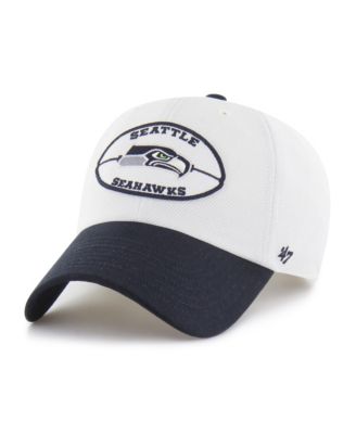 Men's Cream/Navy Seattle Seahawks Pique Patch Clean Up Adjustable Hat