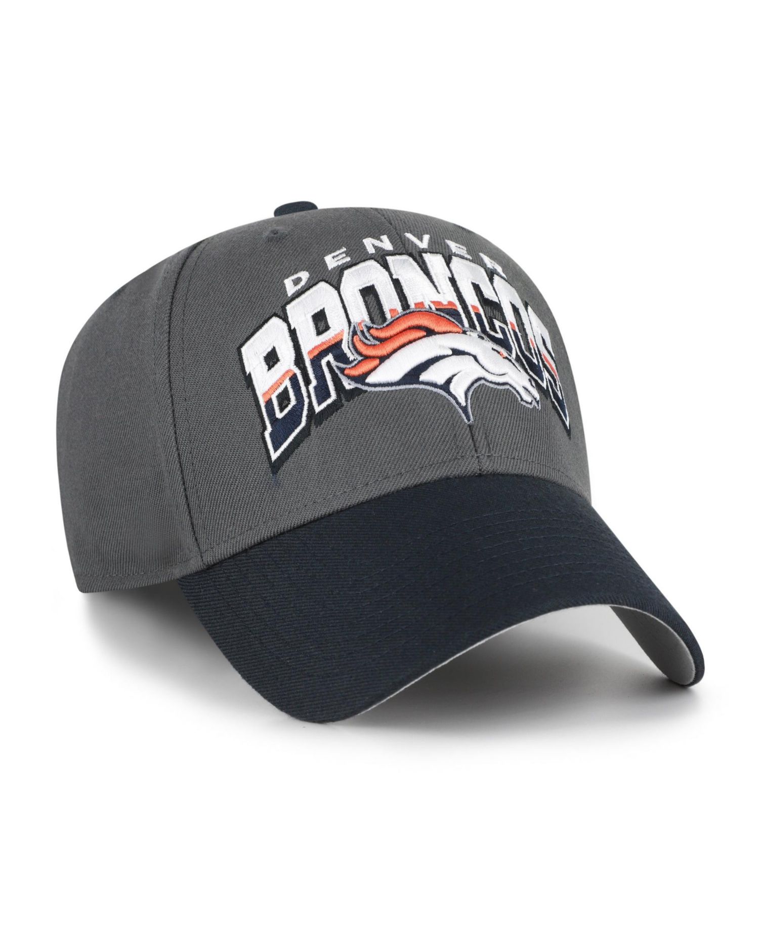 Men's Charcoal Denver Broncos Split Block MVP Adjustable Hat