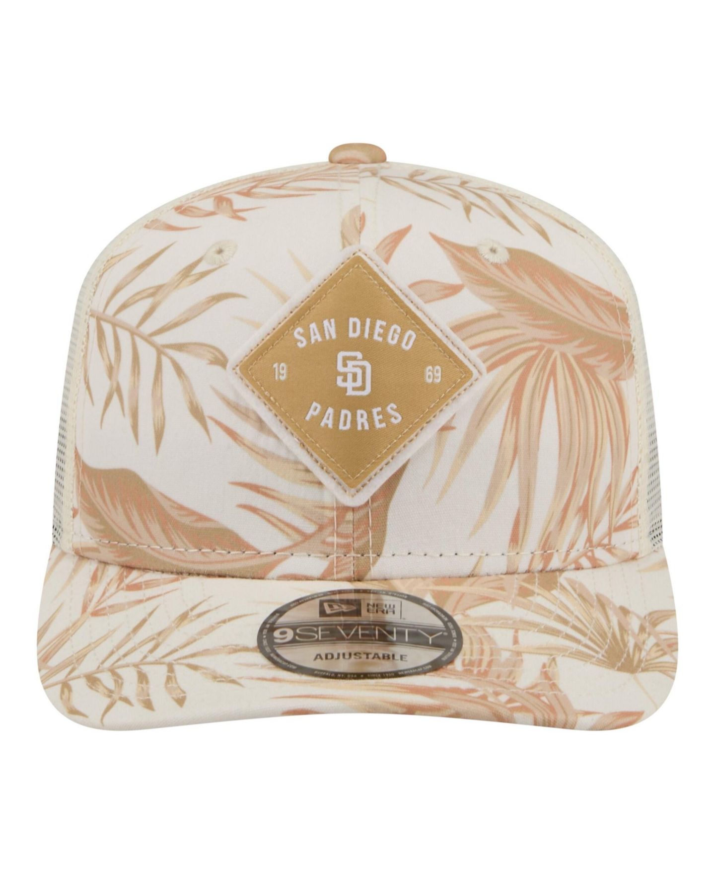 Мужская кепка New Era Tan San Diego Padres Tonal Palm Coolera 9SEVENTY Adjustable Trucker Hat — фото 2