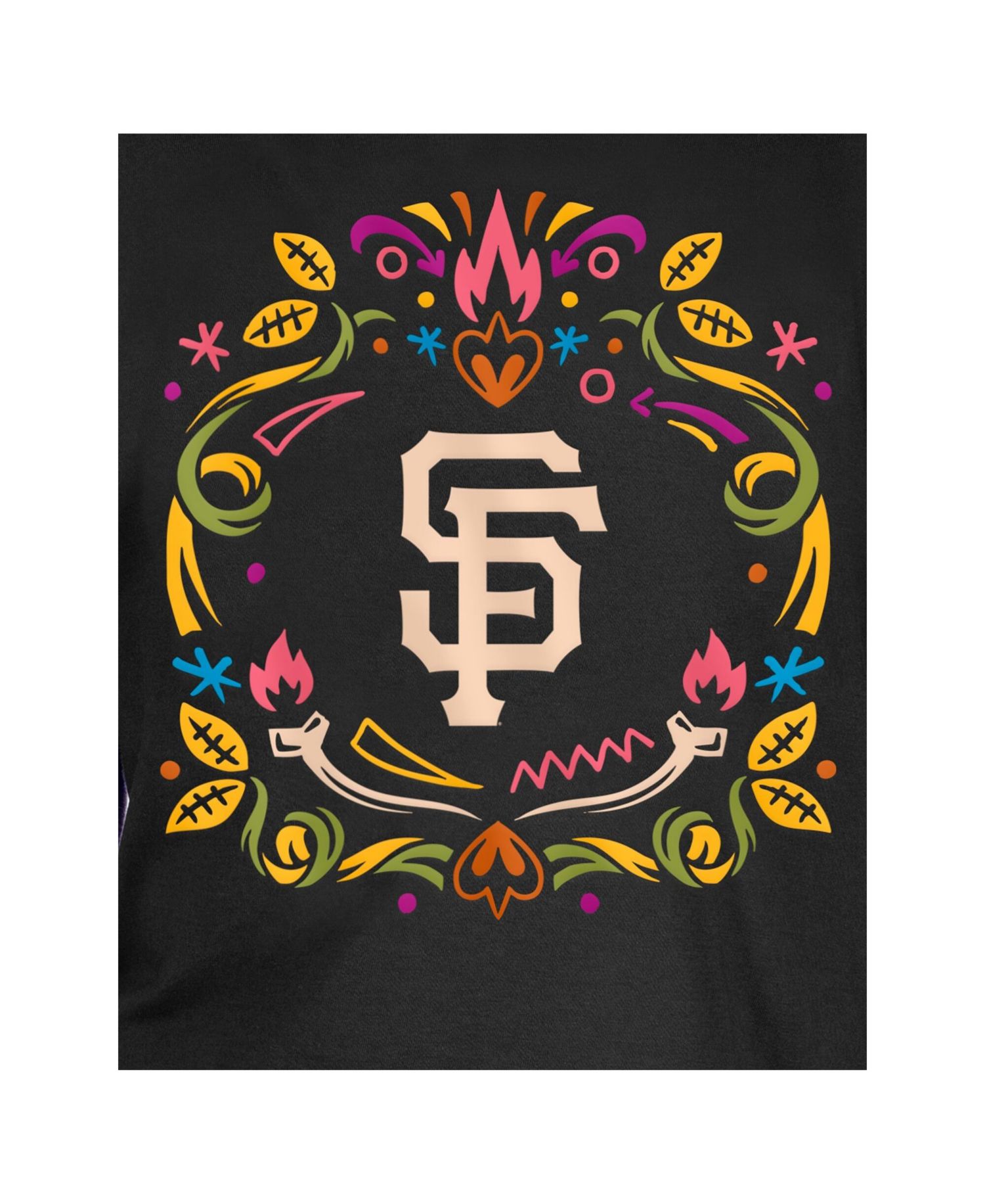 Big Boys and Girls Black San Francisco Giants Día de los Muertos T-Shirt