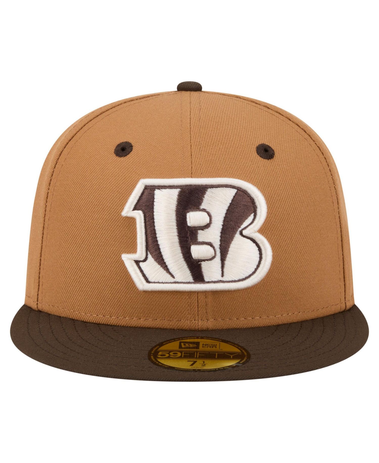 Men's Light Brown/Dark Brown Cincinnati Bengals Two-Tone Walnut 59FIFTY Fitted Hat