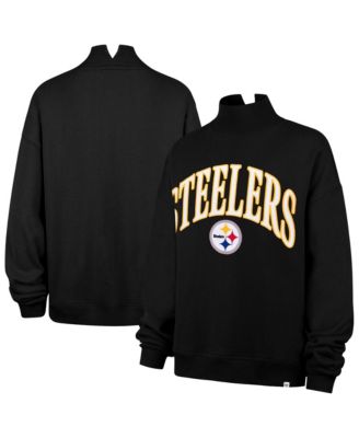 Women's Pittsburgh Steelers Vantage Oversized Mock-Neck Pullover Sweatshirt