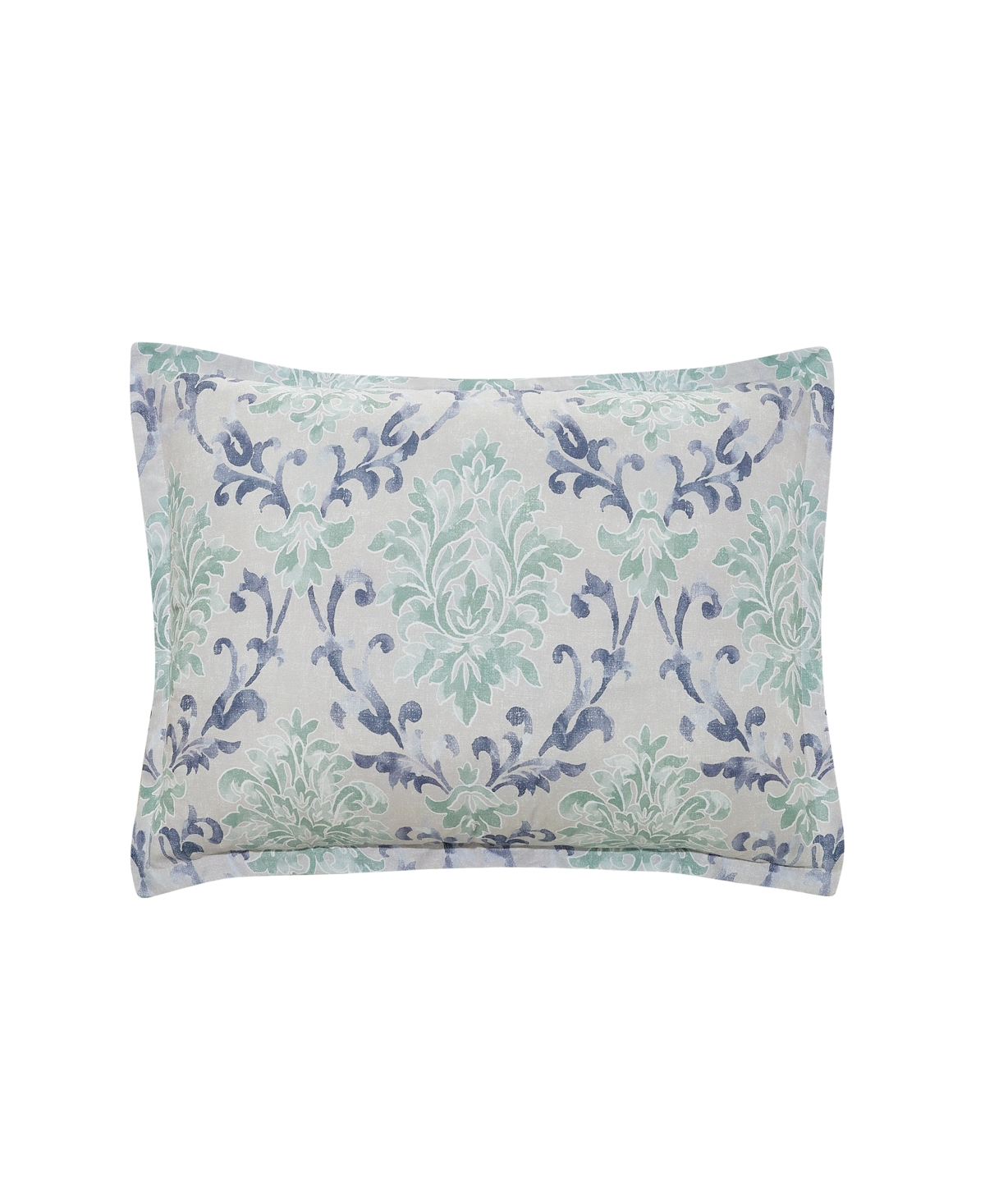 Macy's Painterly Damask Reversible Microfiber 3-piece Comforter Set In Blue,green