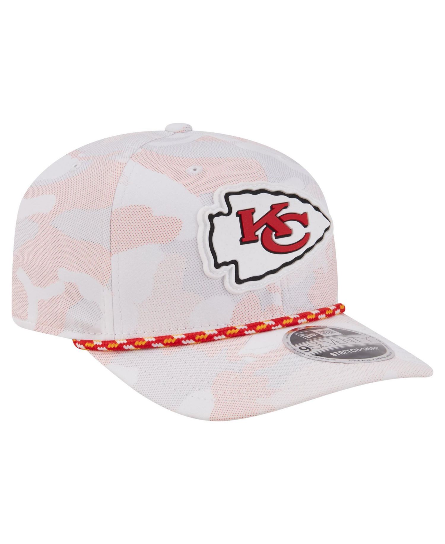 Men's White Kansas City Chiefs Camo Rope 9SEVENTY Adjustable Hat