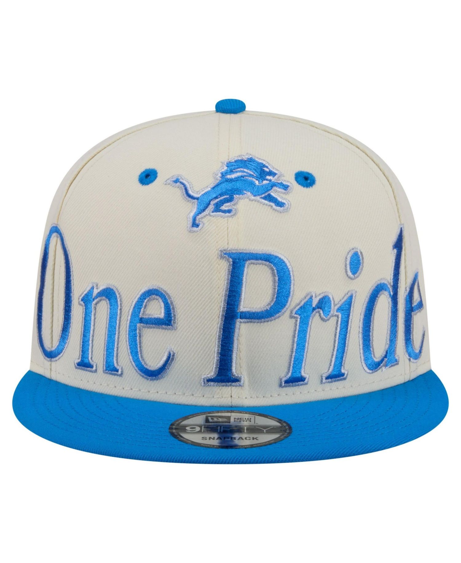 Men's Cream Detroit Lions Oversized Slogan 9FIFTY Snapback Hat