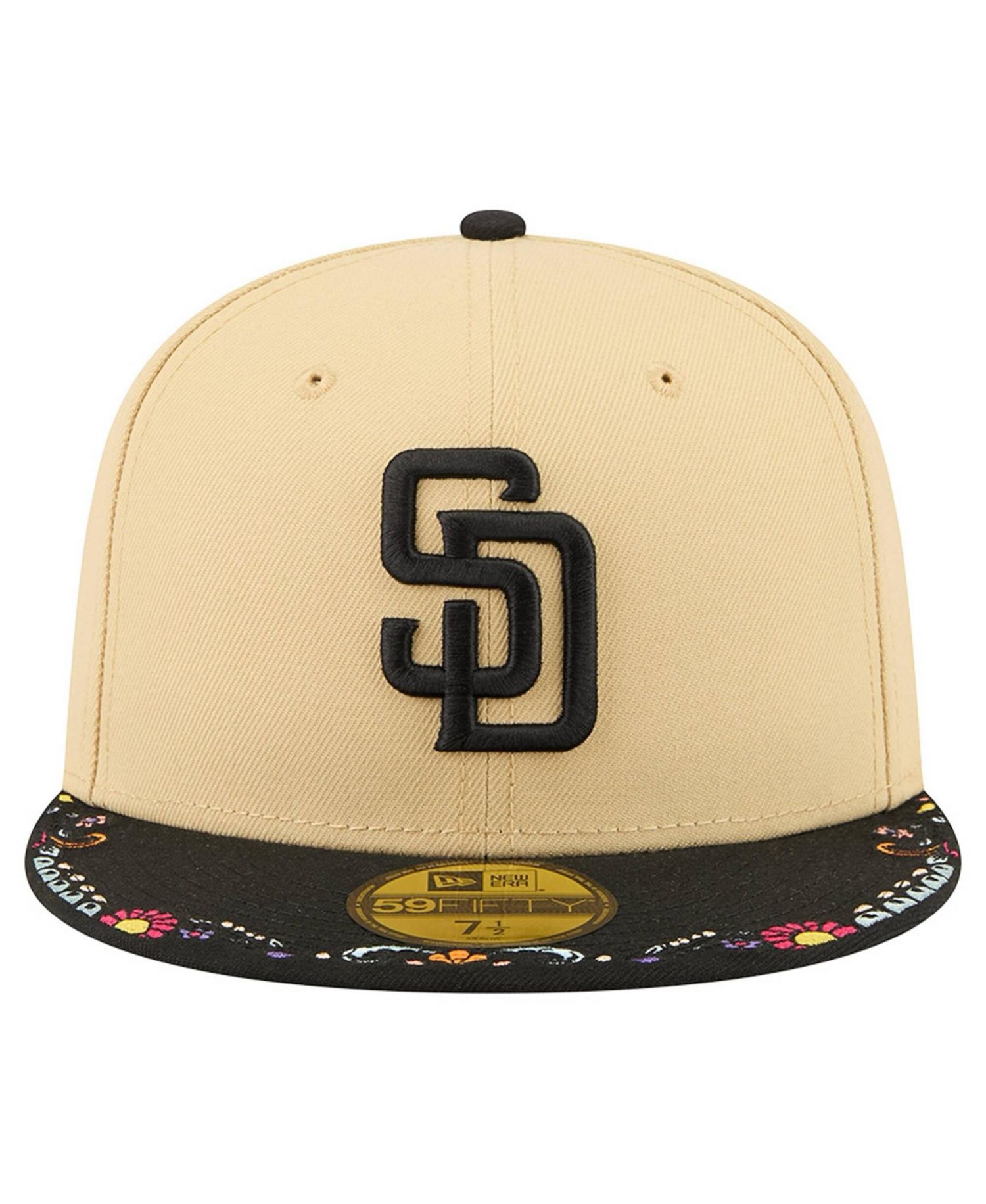 Men's Light Beige San Diego Padres Two-Tone Embroidered Visor 59FIFTY Fitted Hat