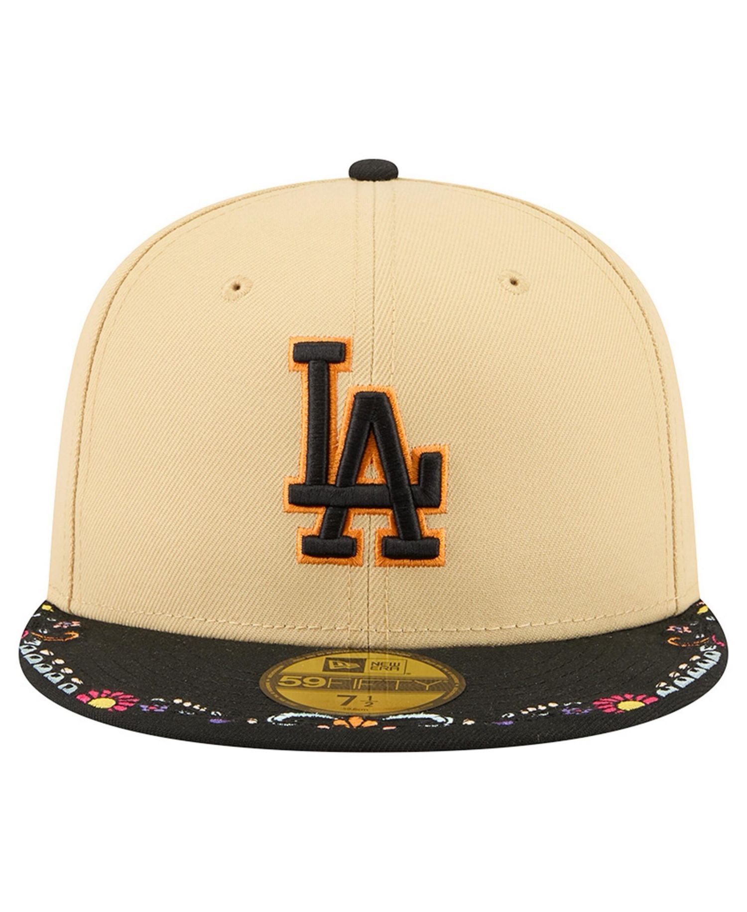 Men's Light Beige Los Angeles Dodgers Two-Tone Embroidered Visor 59FIFTY Fitted Hat