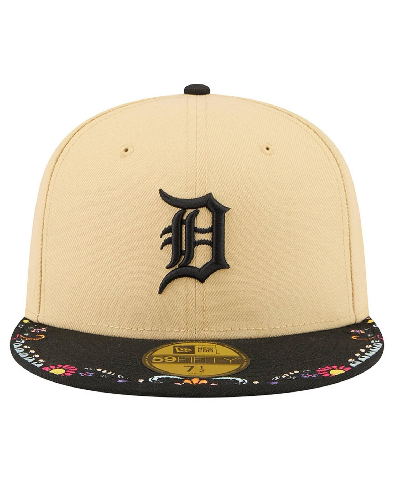 Men's Light Beige Detroit Tigers Two-Tone Embroidered Visor 59FIFTY Fitted Hat