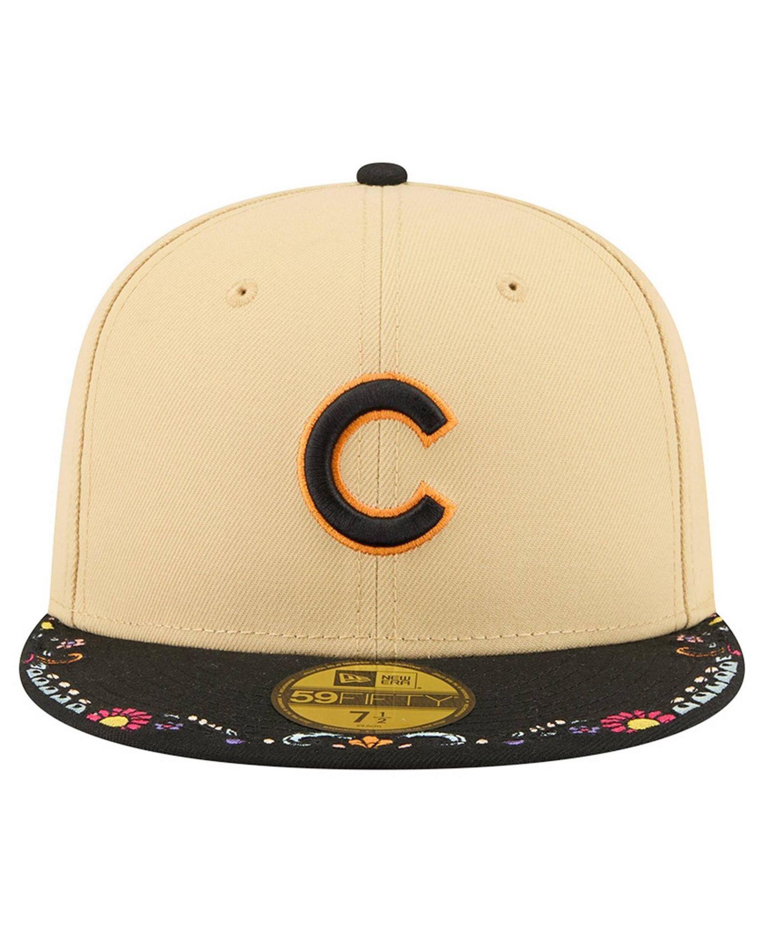 Men's Light Beige Chicago Cubs Two-Tone Embroidered Visor 59FIFTY Fitted Hat
