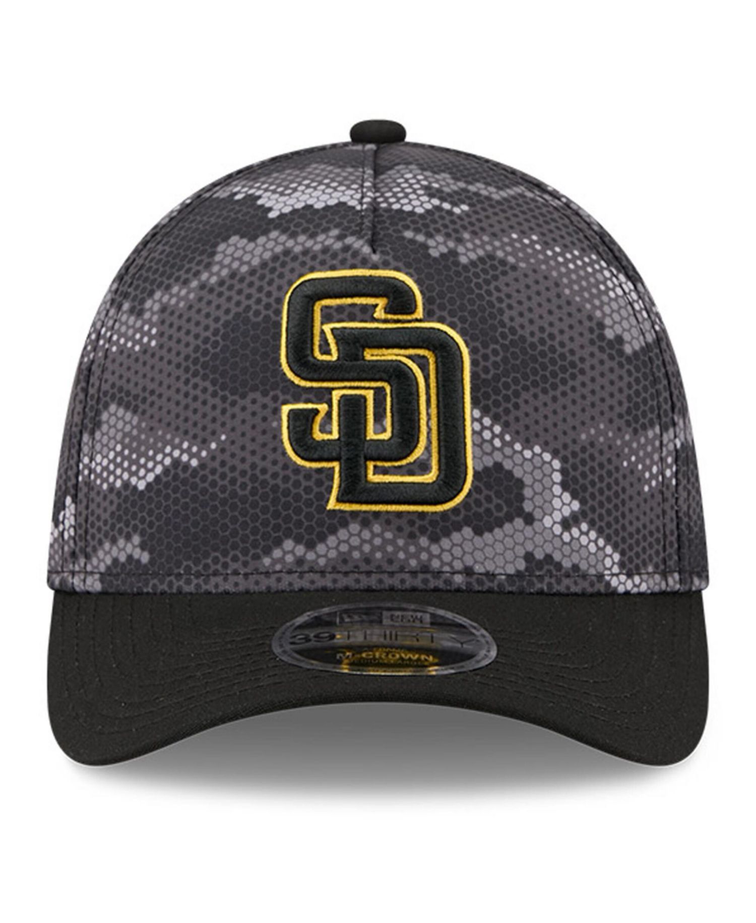 Men's Black San Diego Padres Camo 39THIRTY A-Frame Flex Hat