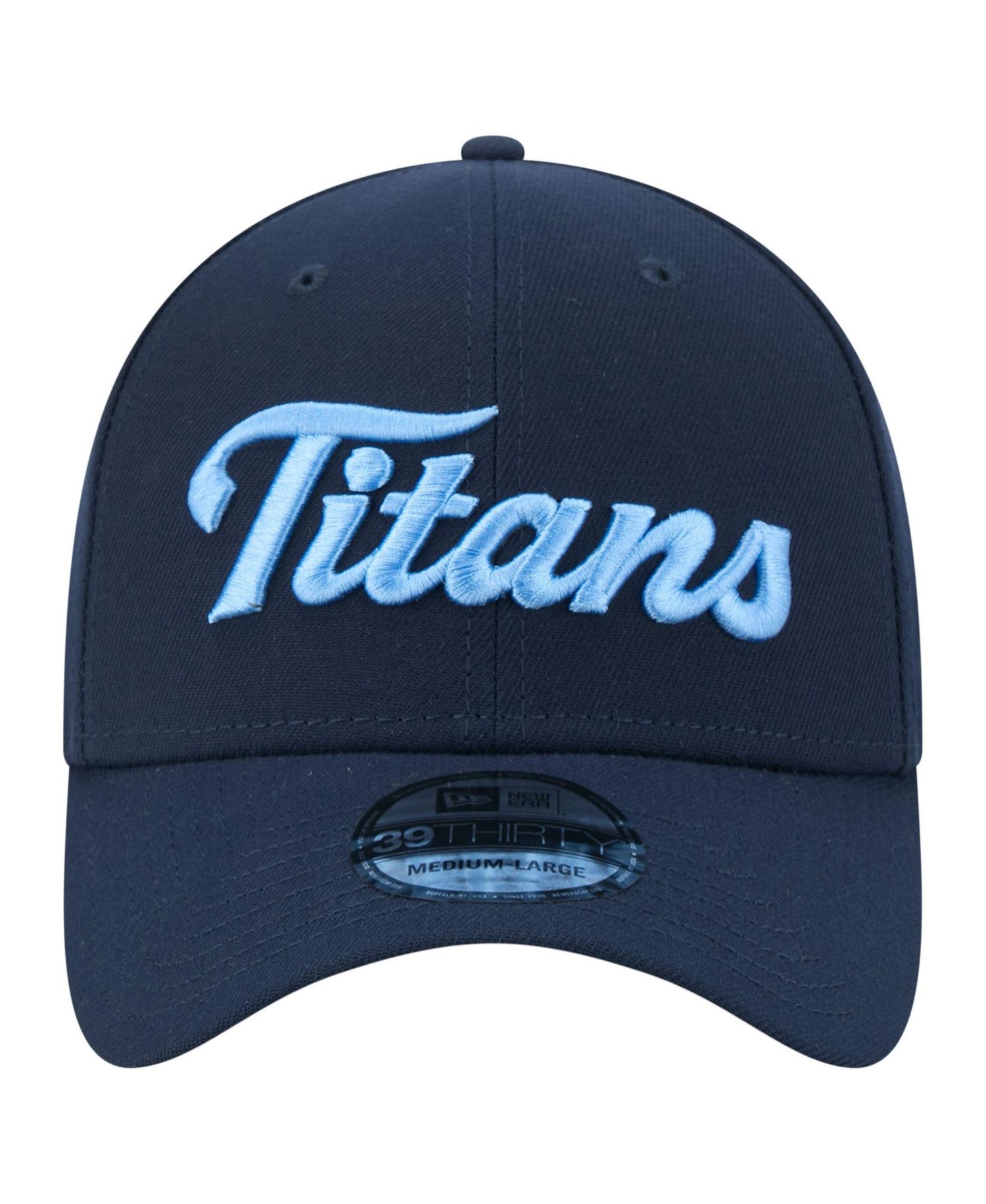 Men's Navy Tennessee Titans Script 39THIRTY Flex Hat