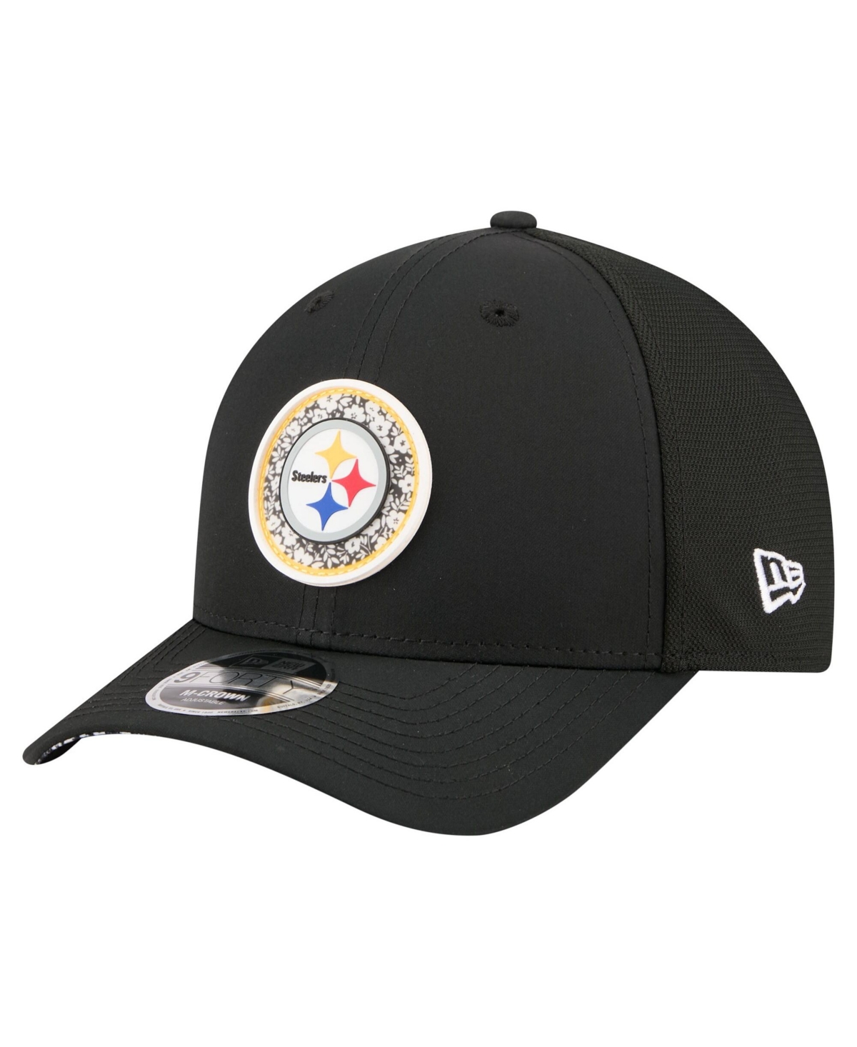 New Era Men's Black Pittsburgh Steelers Floral 9FORTY M-Crown Trucker Adjustable Hat - Black