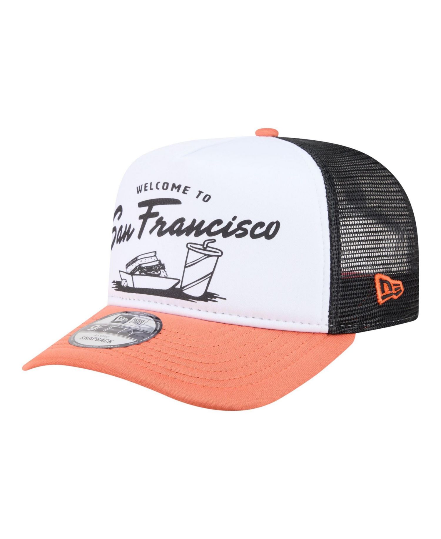Men's White/Orange San Francisco Giants Foodie A-Frame 9FIFTY Trucker Snapback Hat