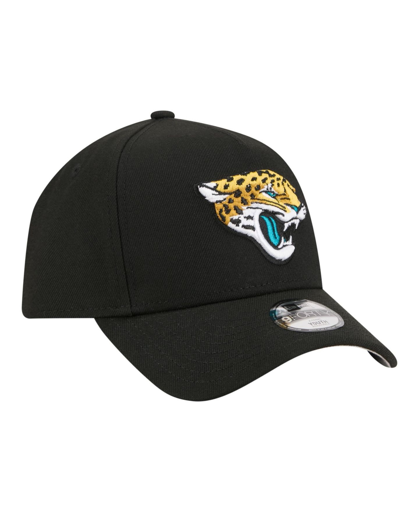 Детская кепка New Era Black Jacksonville Jaguars 9FORTY A-Frame Adjustable Hat — фото 3