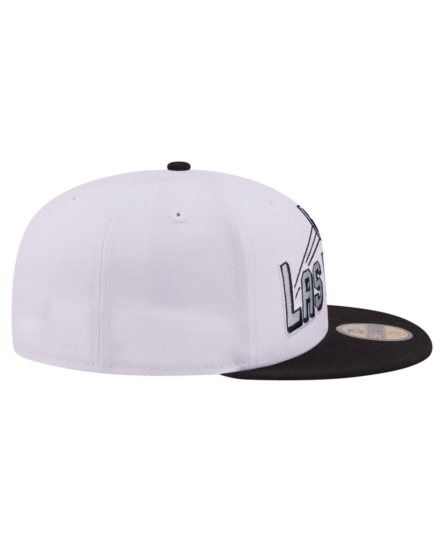 Men's White/Black Las Vegas Raiders Retro Swoop 59FIFTY Fitted Hat