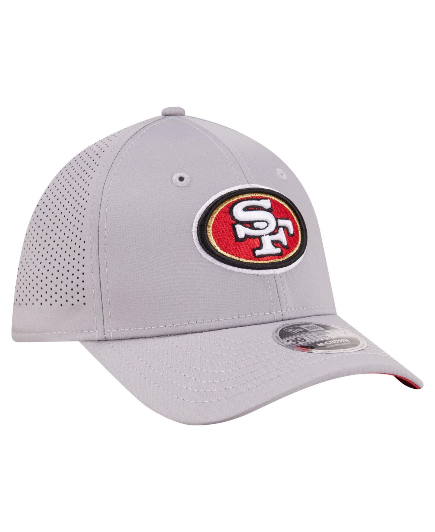 Мужская кепка New Era Gray San Francisco 49ers Perforated 39THIRTY M-Crown Flex Hat — фото 3