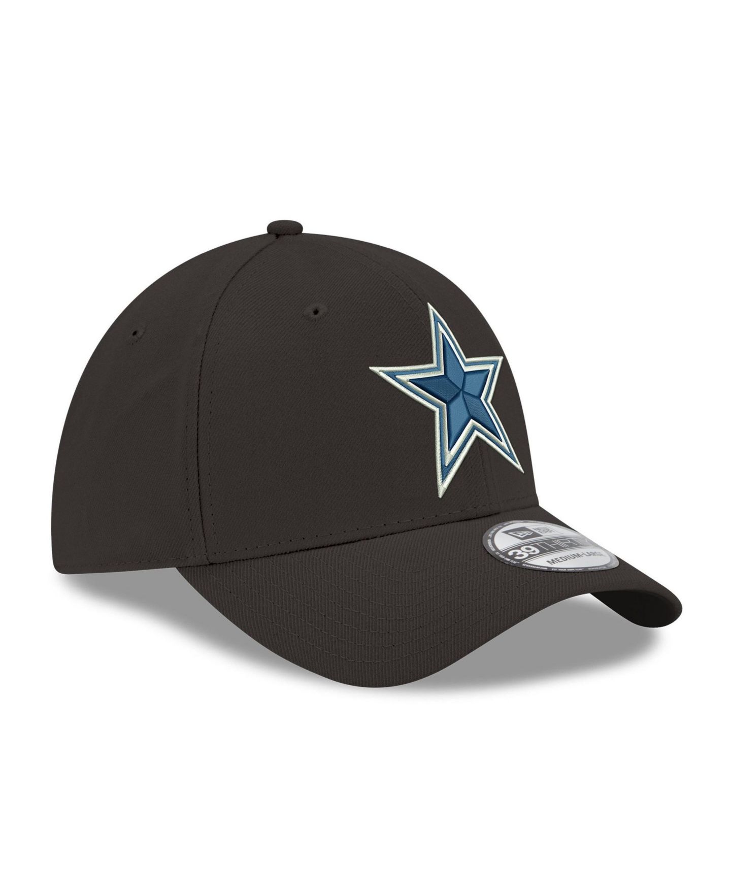 Мужская кепка New Era Black Dallas Cowboys Core Team 39THIRTY Flex Hat — фото 3